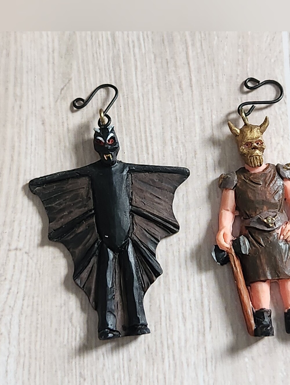 Lemax Spooky Town 2-Piece Hanging Ornaments Bat Vampire & Horned Barbarian